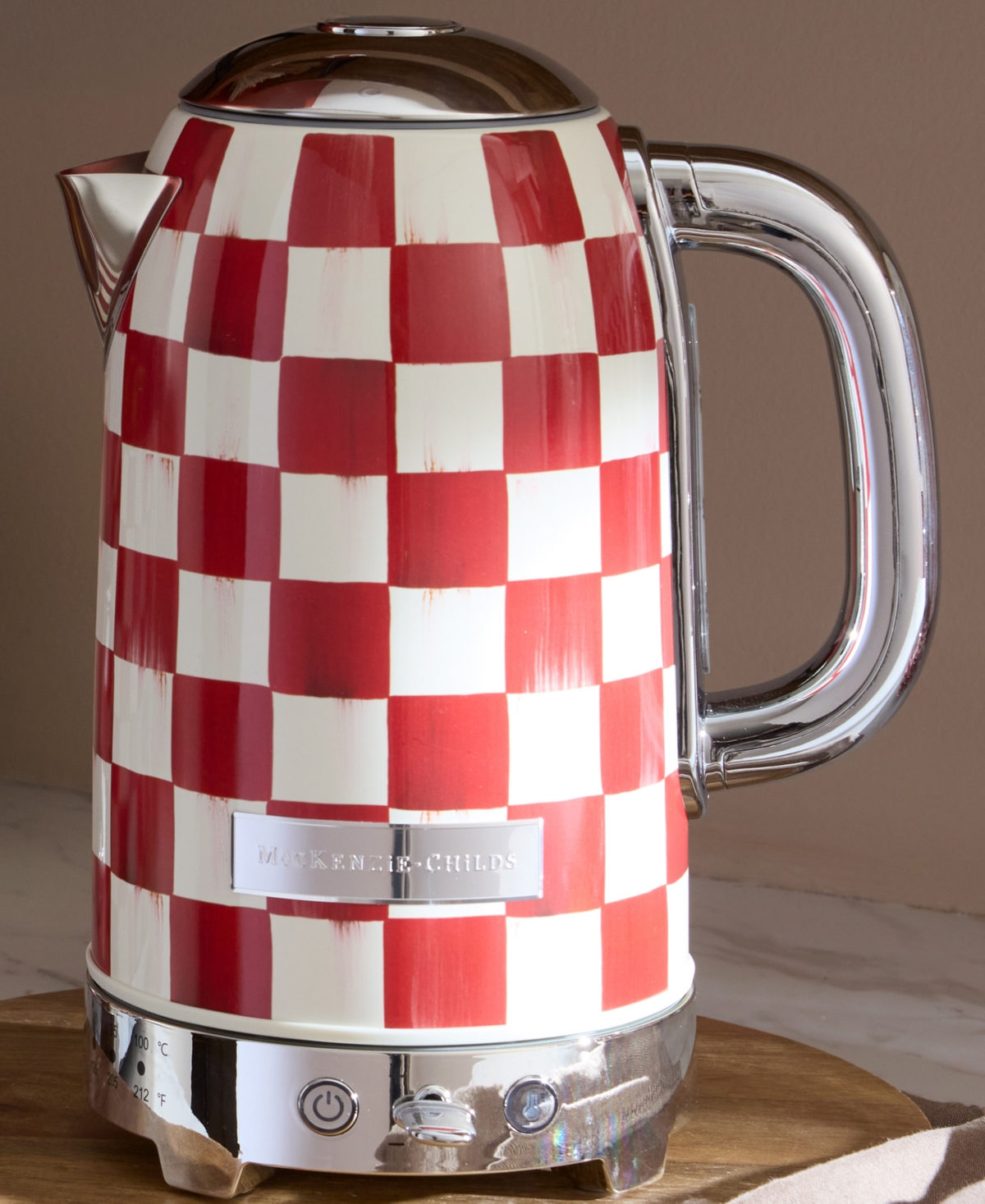 MacKenzie-Childs Cherry Check Electric Kettle