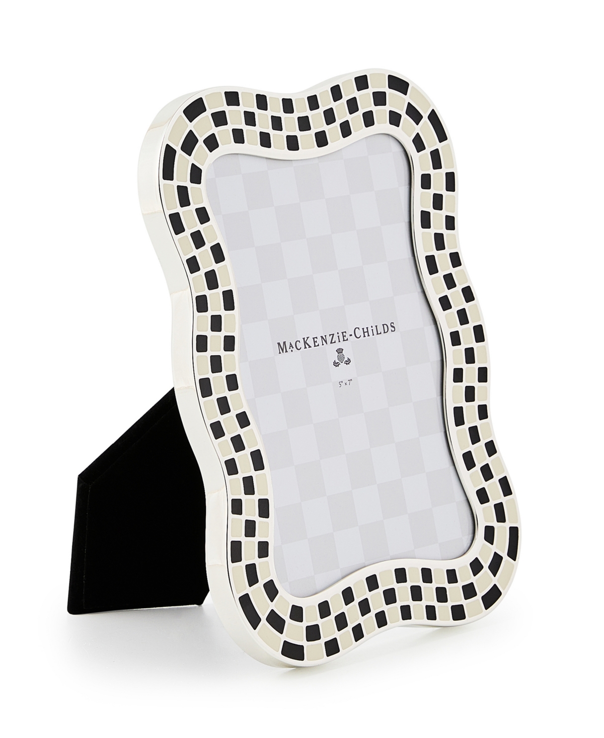 Mackenzie-childs Wavy Check Silver Plated Frame, 5"x 7" In Multi