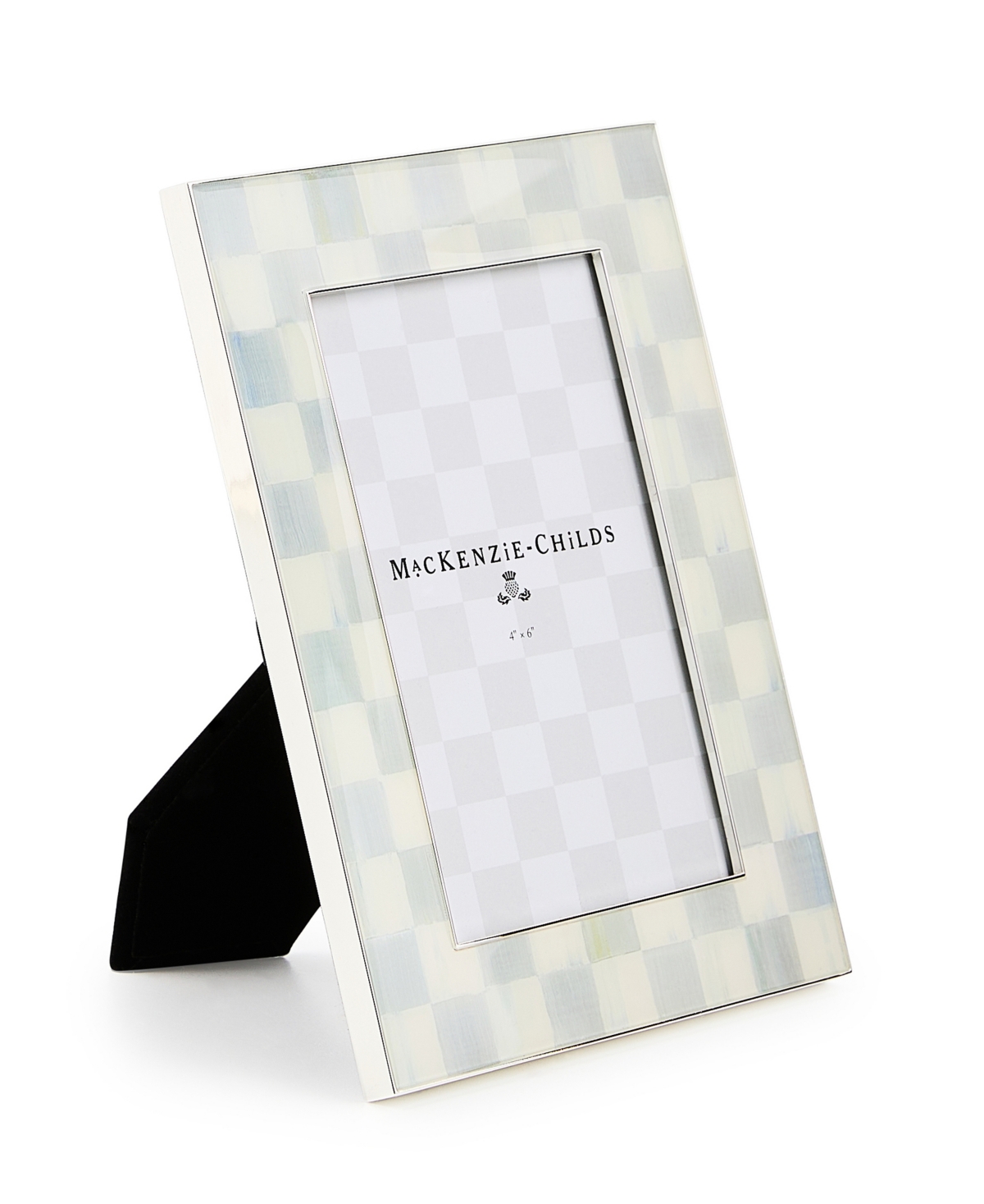 Mackenzie-childs Sterling Check Silver Plated Frame, 4" X 6" In Multi