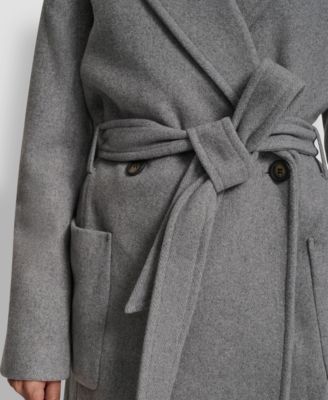 Women's Notch Collar Belted Wrap Coat