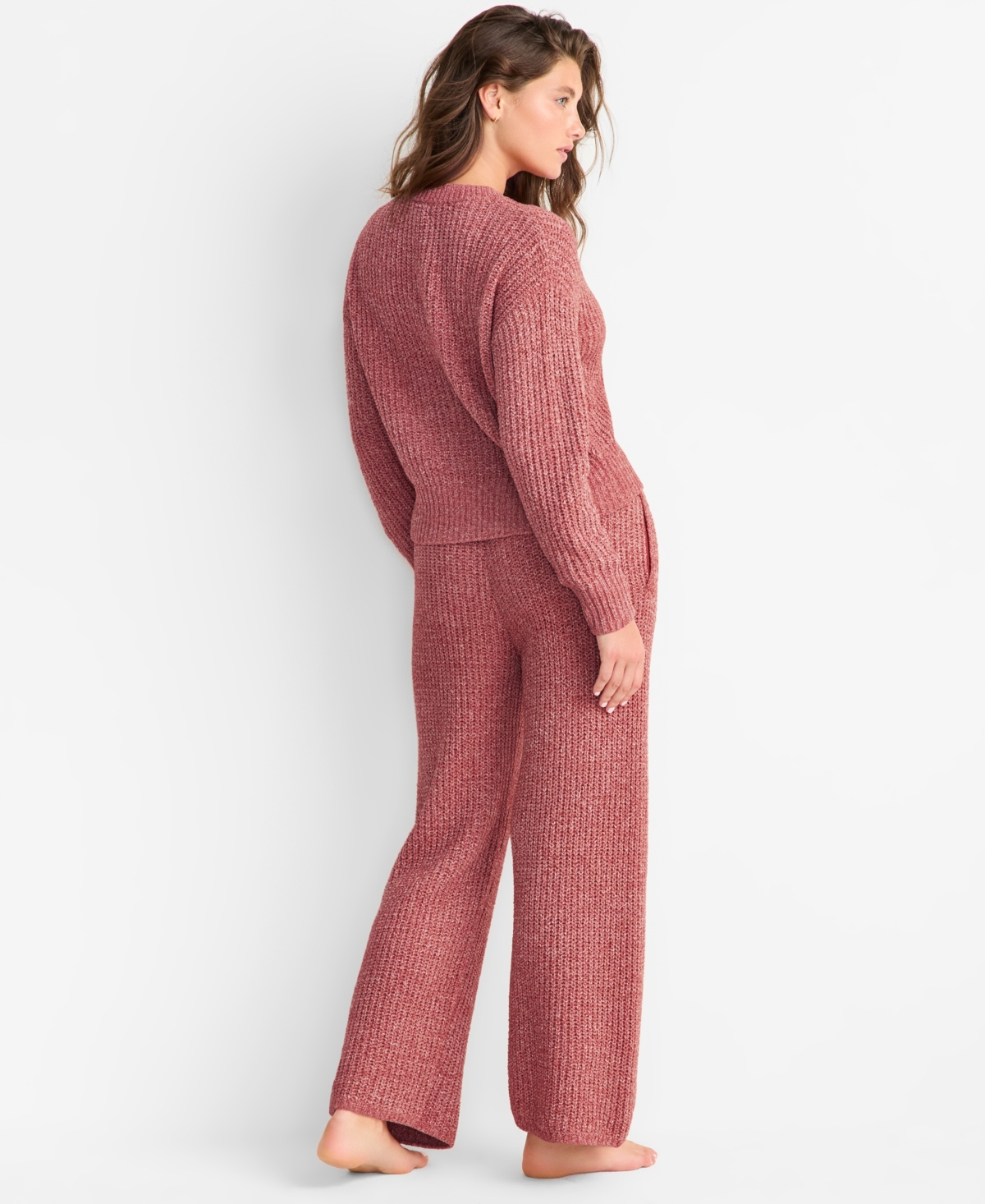 State Of Day Women's Chenille Sweater & Pant Set, Xs-3x, Macy's Exclusive In Pink