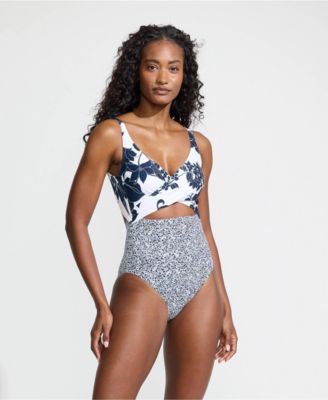 Women's Long Wrap Monokini High Leg One Piece Swimsuit