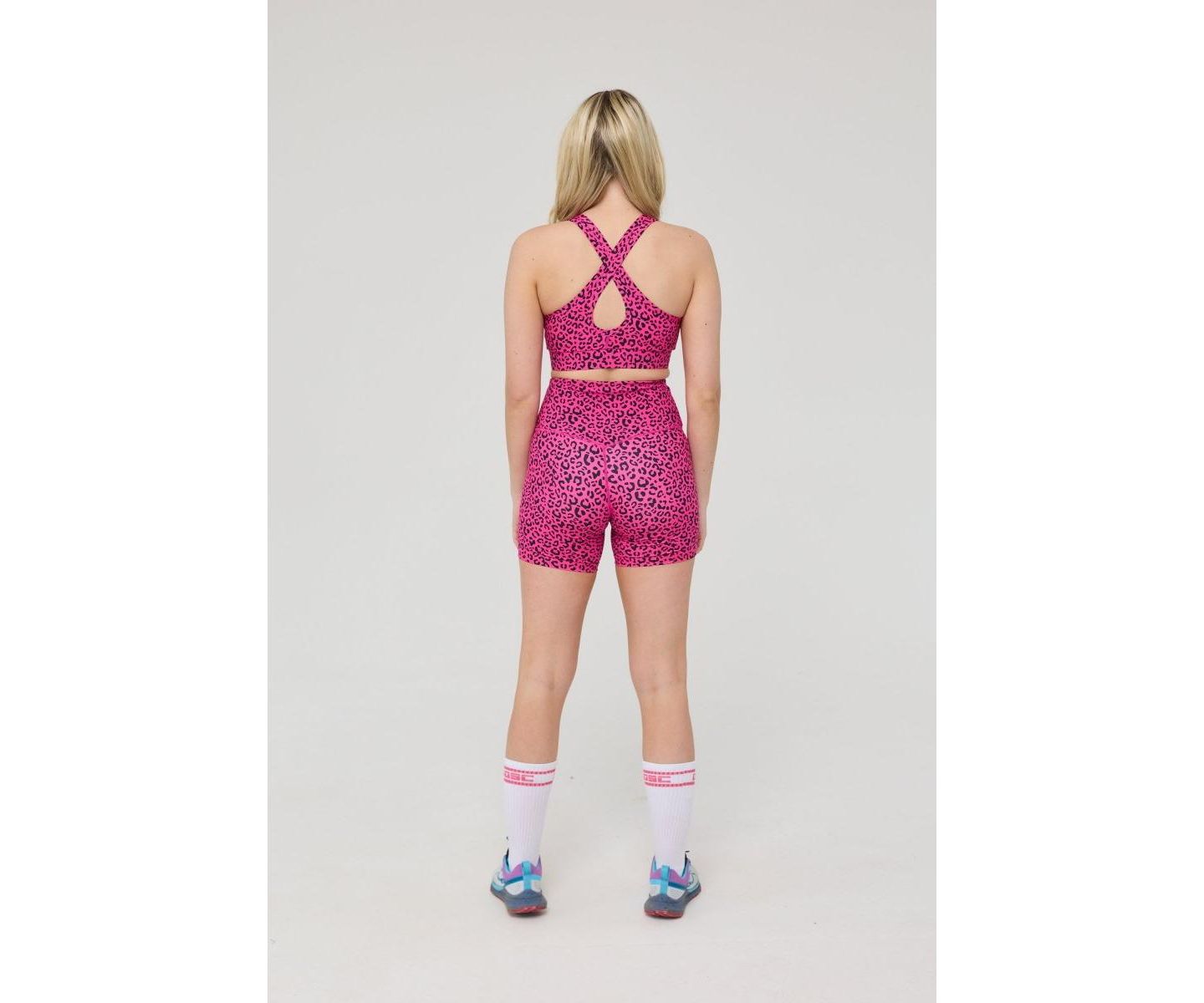 Женские шорты OOSC Infinite High Waisted Shorts - Pink Leopard, цвет: Розовый леопардовый — фото 4