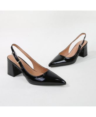 Cai Patent Block Heel Slingback