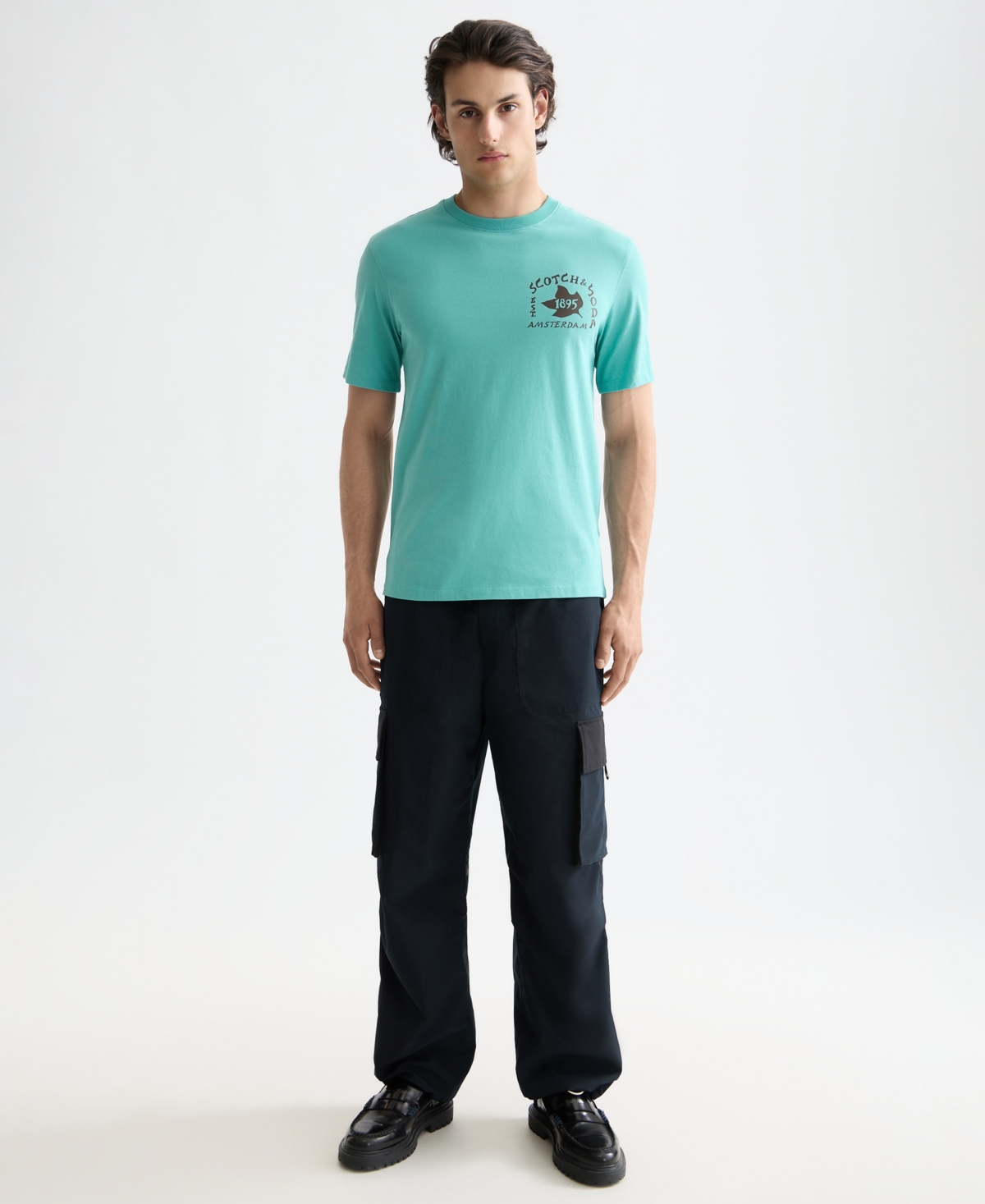 Scotch & Soda Men's Short Sleeve Logo Graphic Crewneck T-shirt In Green