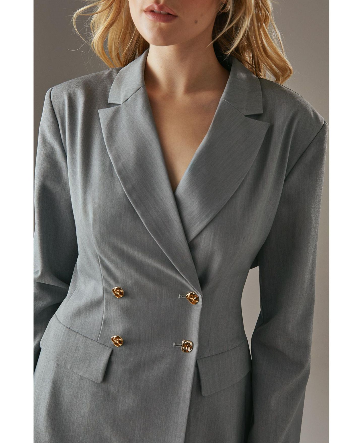 Женский пиджак Warehouse Deconstructed Lace Up Blazer, цвет: Тёмный серый — фото 5