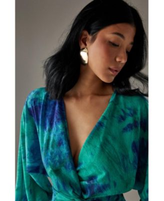 Women's Chiffon Wrap Knot Front Maxi Dress