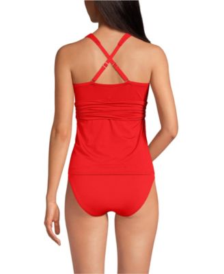 Women's V-Neck Plunge X Back Tankini Top