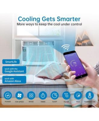 6,000 BTU Energy Saving Window Air Conditioner - WiFi Smart Controls, Dehumidifier & Fan Modes, Quiet 50dB Operation, Cools 250 Sq. Ft