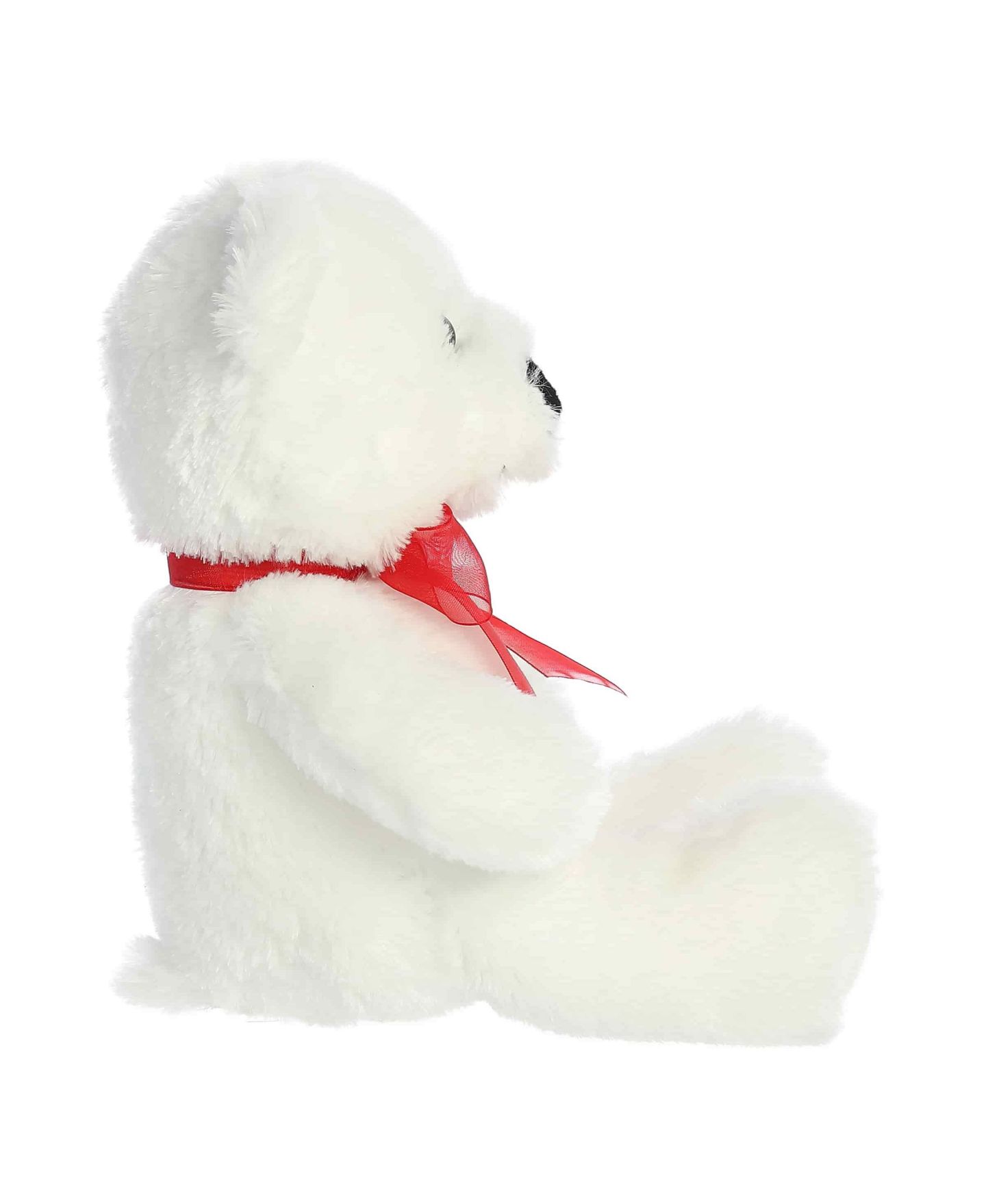 Детская мягкая игрушка Aurora Small Bear 8" Red Bow Plush, 1-Piece, цвет: Белый — фото 3