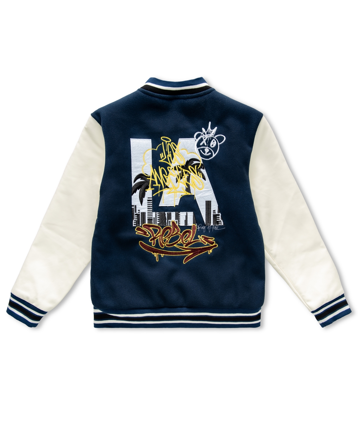 Ring Of Fire Boys 8-20 Long Sleeve Varsity Jacket In Blue