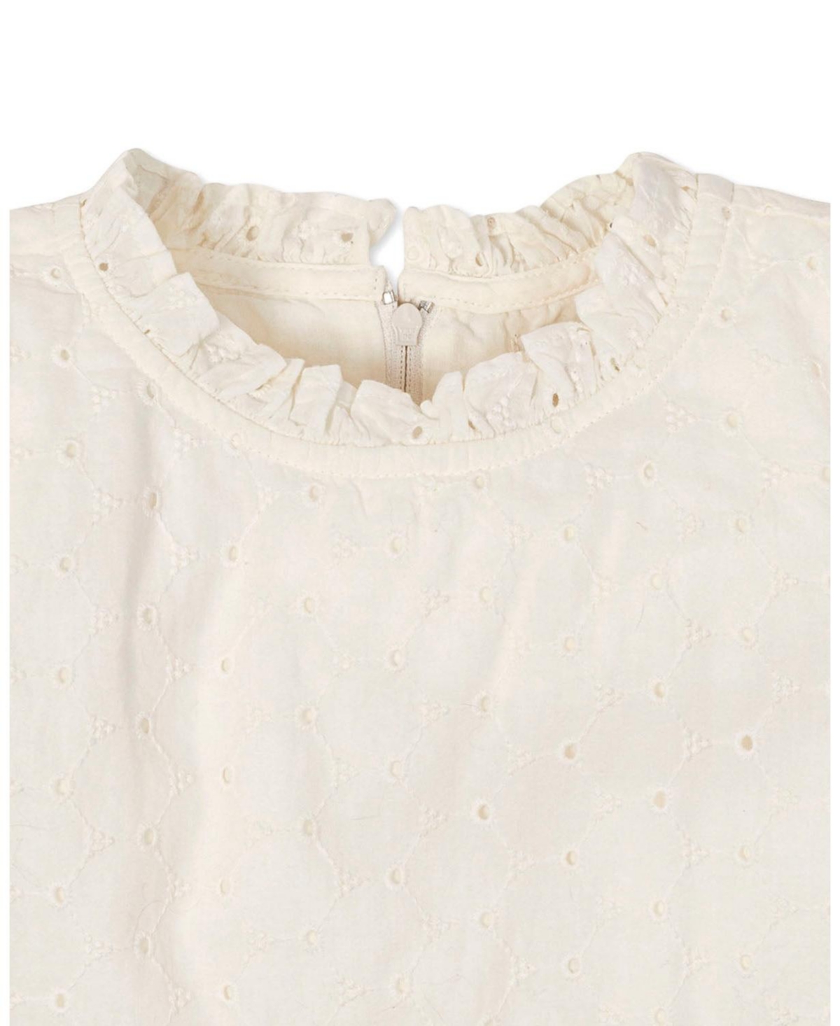 Hope & Henry Little and Big Girls' Organic Flutter Sleeve Tiered Eyelet Dress