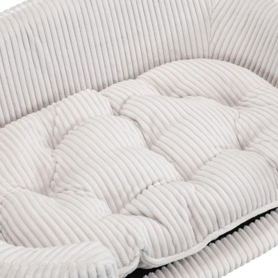 Beige Corduroy Elevated Pet Couch with Wood Legs