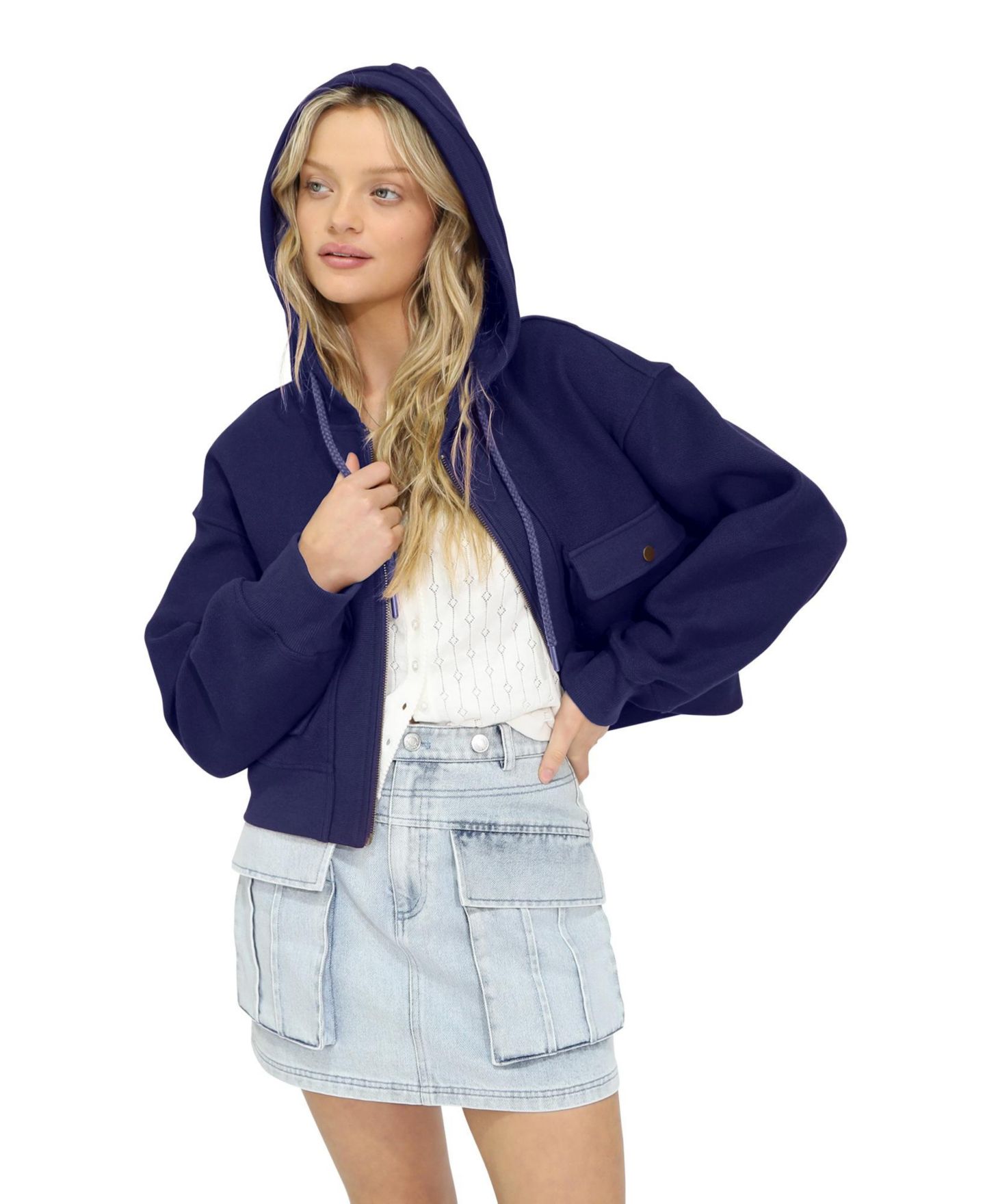 Женская куртка Belle & Bloom Fireside Hooded Utility, цвет: Тёмный синий — фото 3