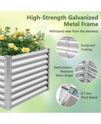 2 PCS Raised Garden Bed Large Metal Planter Box Kit for Vegetable Herb 6' x 3' x 2'