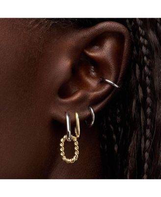 Drop Earrings - Ash Double Mini Two Tone