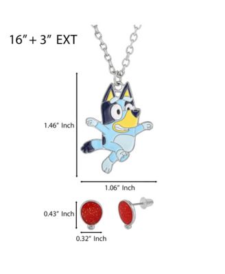 Pendant Necklace and Balloon Stud Earrings Set - 2-Piece Playful Jewelry