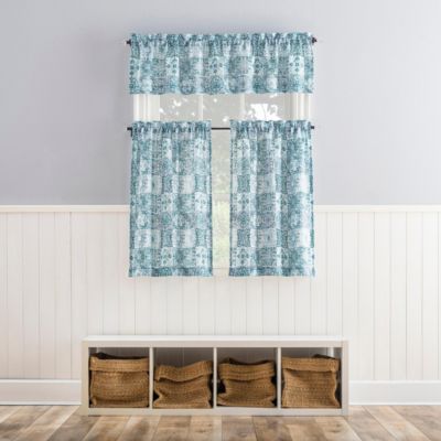 Greco Mosaic Semi-Sheer Rod Pocket Kitchen Curtain Valance