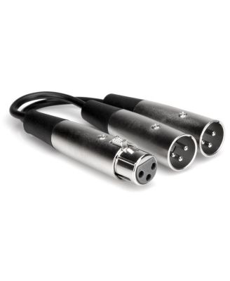 2x 3-Pin XLR Female to 2-XLR Male Y-Cable 6"