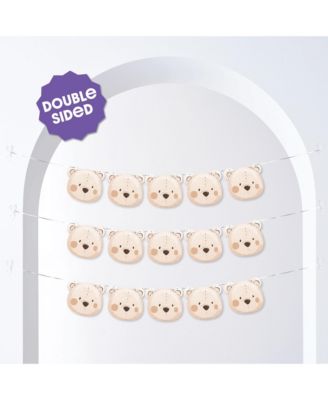 We Can Bearly Wait Garland Banner, 15 Feet of Cord, 15 Paper Teddy Bear Faces