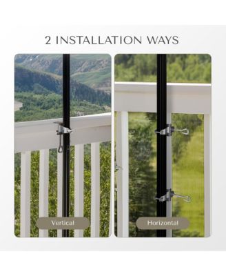 2 Pack Portable Deck Umbrella Mount Clamp Stand Holder for Outdoor Balcony Railing Bench Fence Mobile Cart