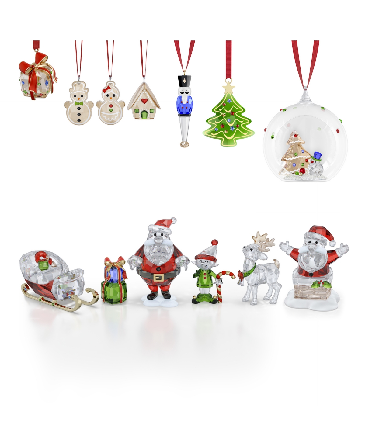Swarovski Holiday Cheers Santa Story Figurine Set In Multi