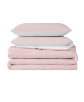 Box Stitch Reversible 3-Pc. Comforter Set, Full/Queen