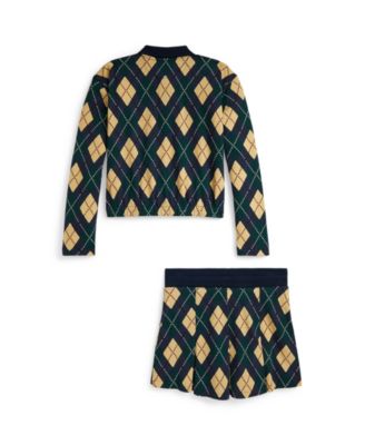 Big Girls 2-Piece Mesh Knit Top and Skorts Set