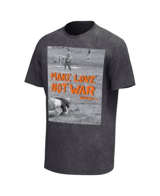 Men's Charcoal Woodstock Make Love Not War Washed Graphic T-Shirt