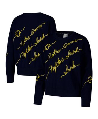 Kadyluxe - Women's Navy Notre Dame Fighting Irish Love Note Pullover Sweater