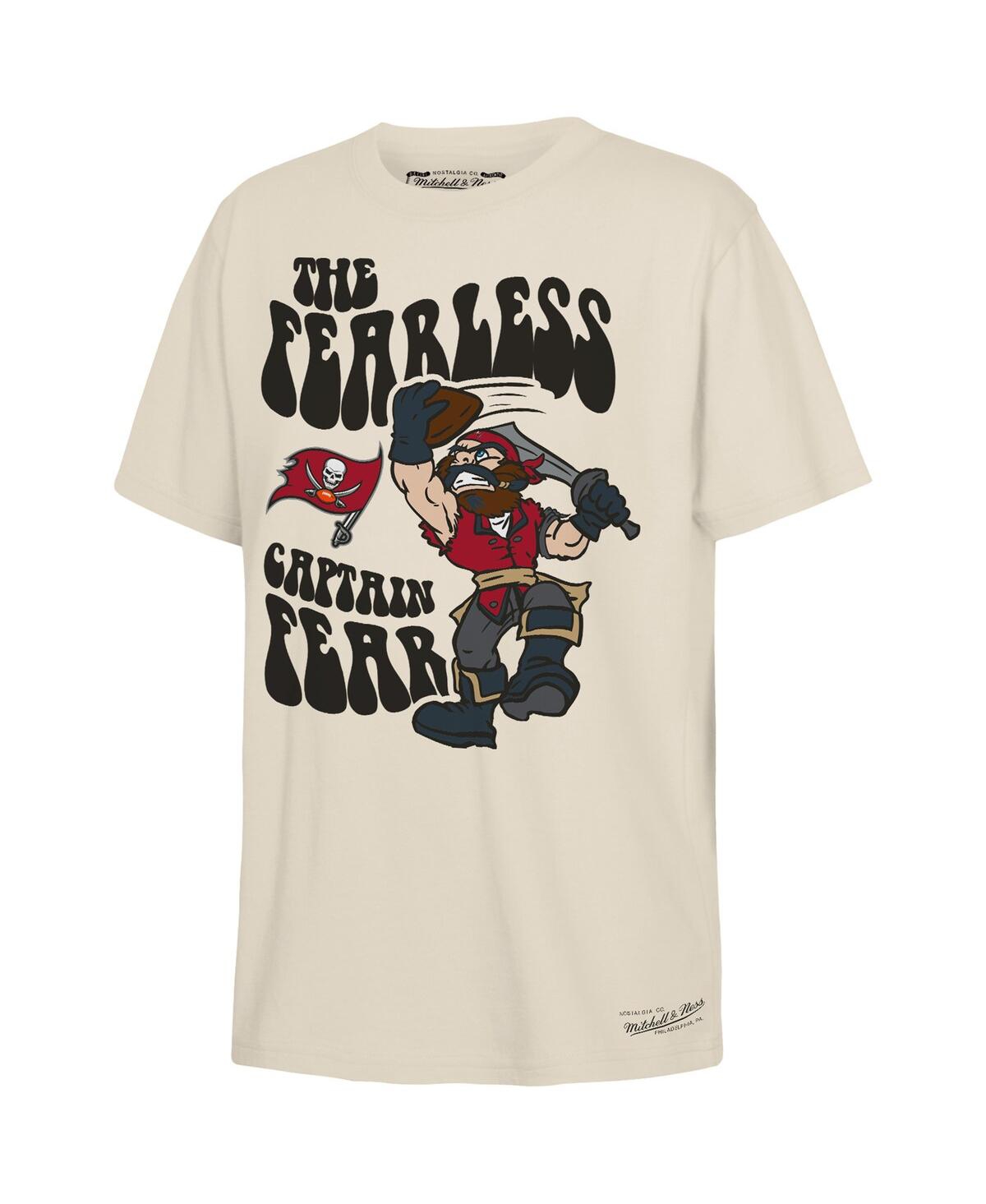Mitchell & Ness Mitchell Ness Big Boys And Girls Cream Tampa Bay Buccaneers Captain Fear Mascot T-shirt In Neutral