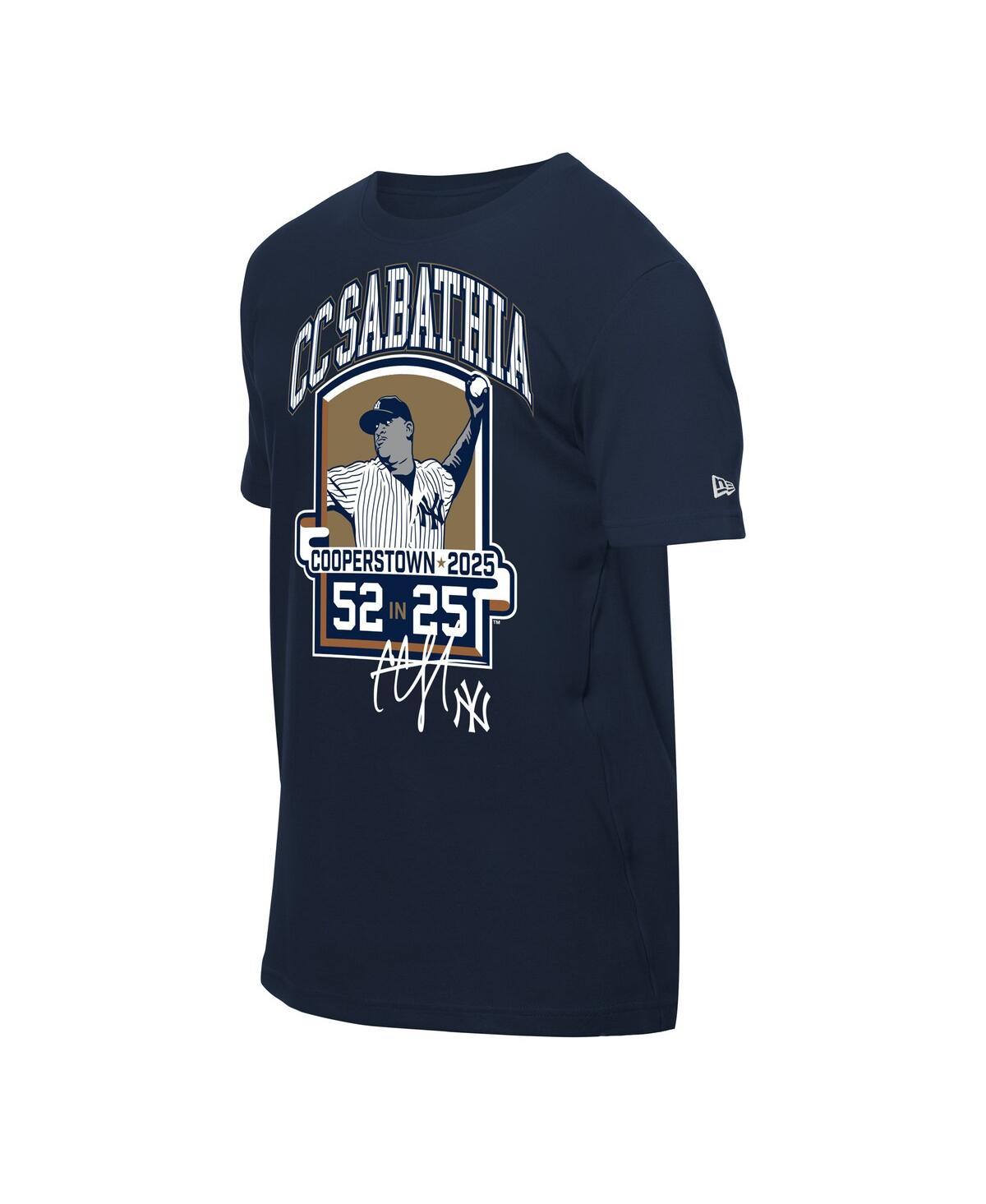 New Era Men's Cc Sabathia Navy New York Yankees 2025 National Baseball Hall Of Fame Graphic T-shirt In Blue