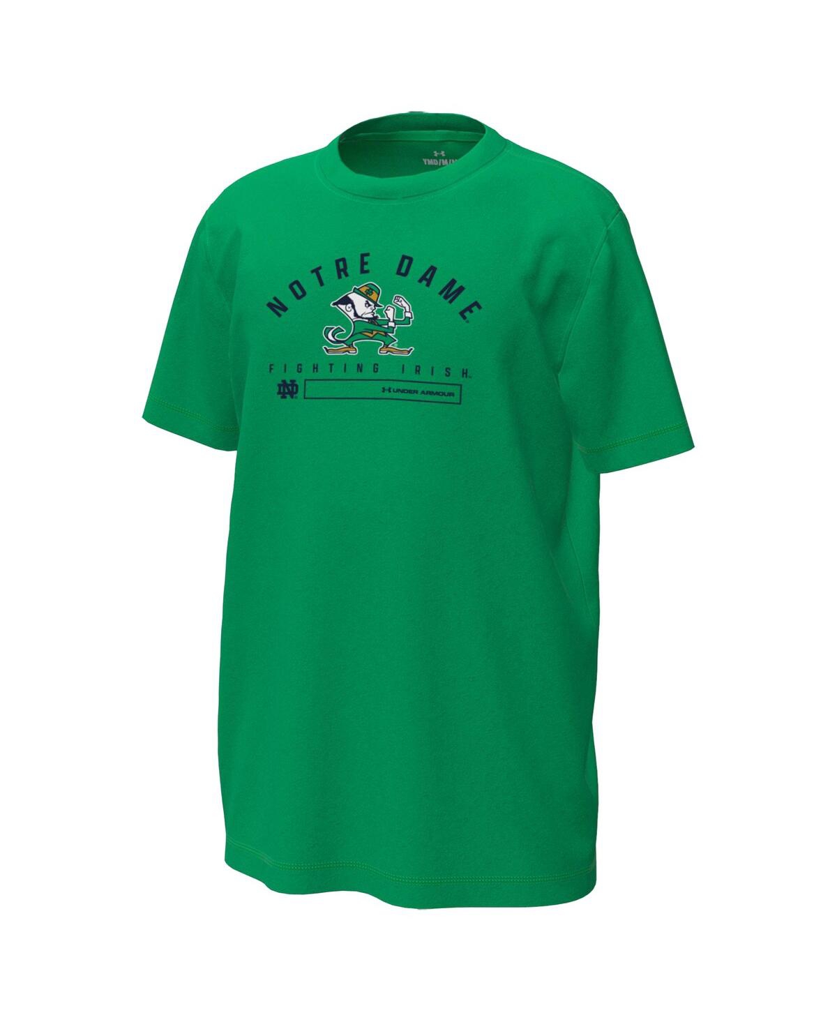 Under Armour Big Boys And Girls Green Notre Dame Fighting Irish Inline Tech Stretch T-shirt In Green