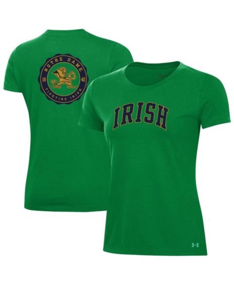 Женская футболка Under Armour Green Notre Dame Fighting Irish Essentials 2-Hit Performance