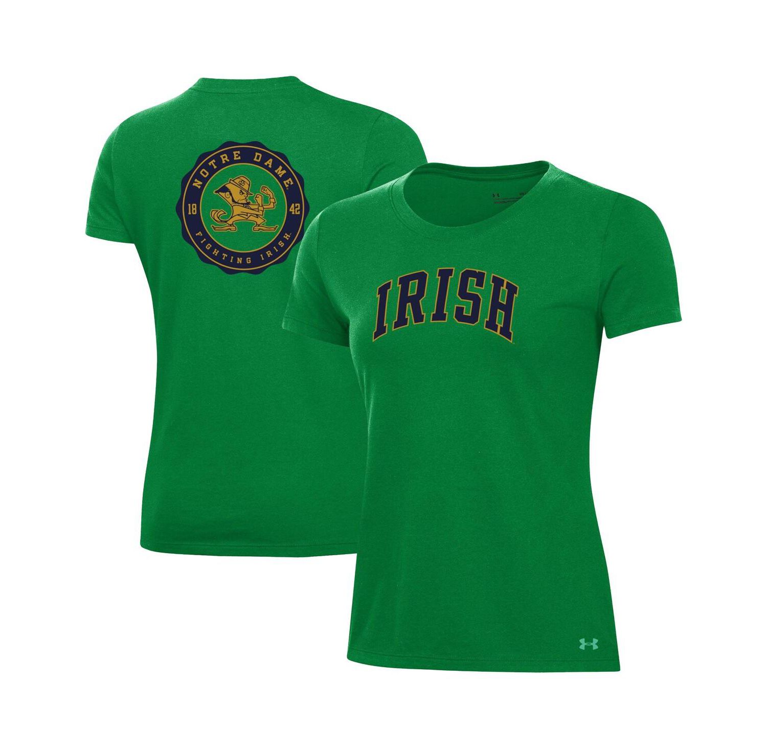 Women's Green Notre Dame Fighting Irish Essentials 2-Hit Performance T-Shirt