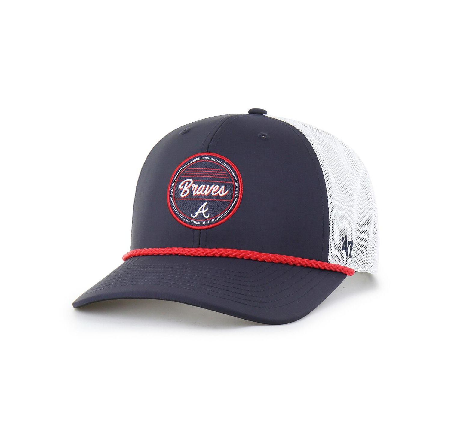 Men's Navy/White Atlanta Braves Fairway Trucker Adjustable Hat