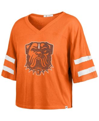 Women's Orange Cleveland Browns Premier Scout Cropped V-Neck T-Shirt
