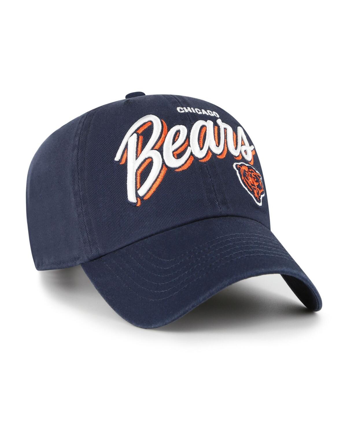 47 Brand Women's Navy Chicago Bears Ariana Clean Up Adjustable Hat In Black
