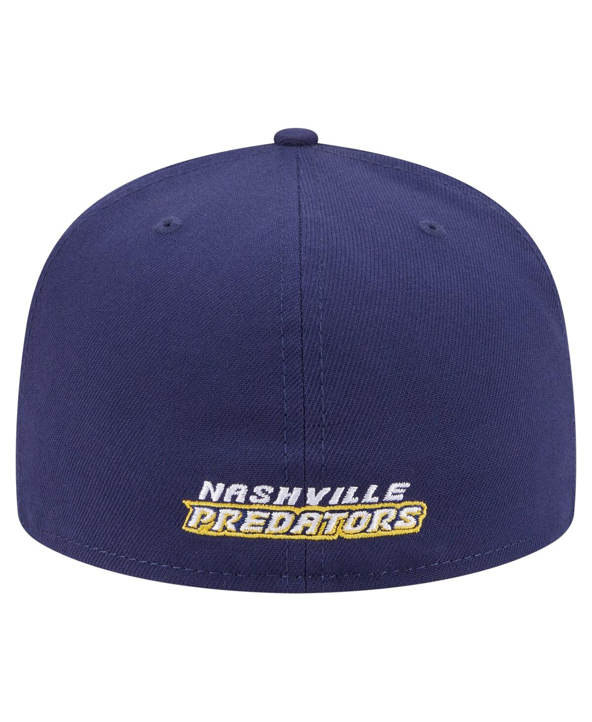 New Era Men's Navy Nashville Predators Deceptor 59fifty Fitted Hat In Blue