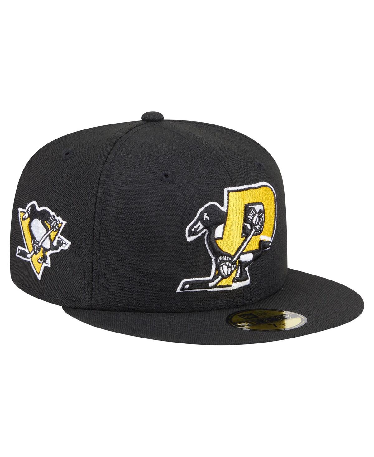New Era Men's Black Pittsburgh Penguins Deceptor 59fifty Fitted Hat In Black