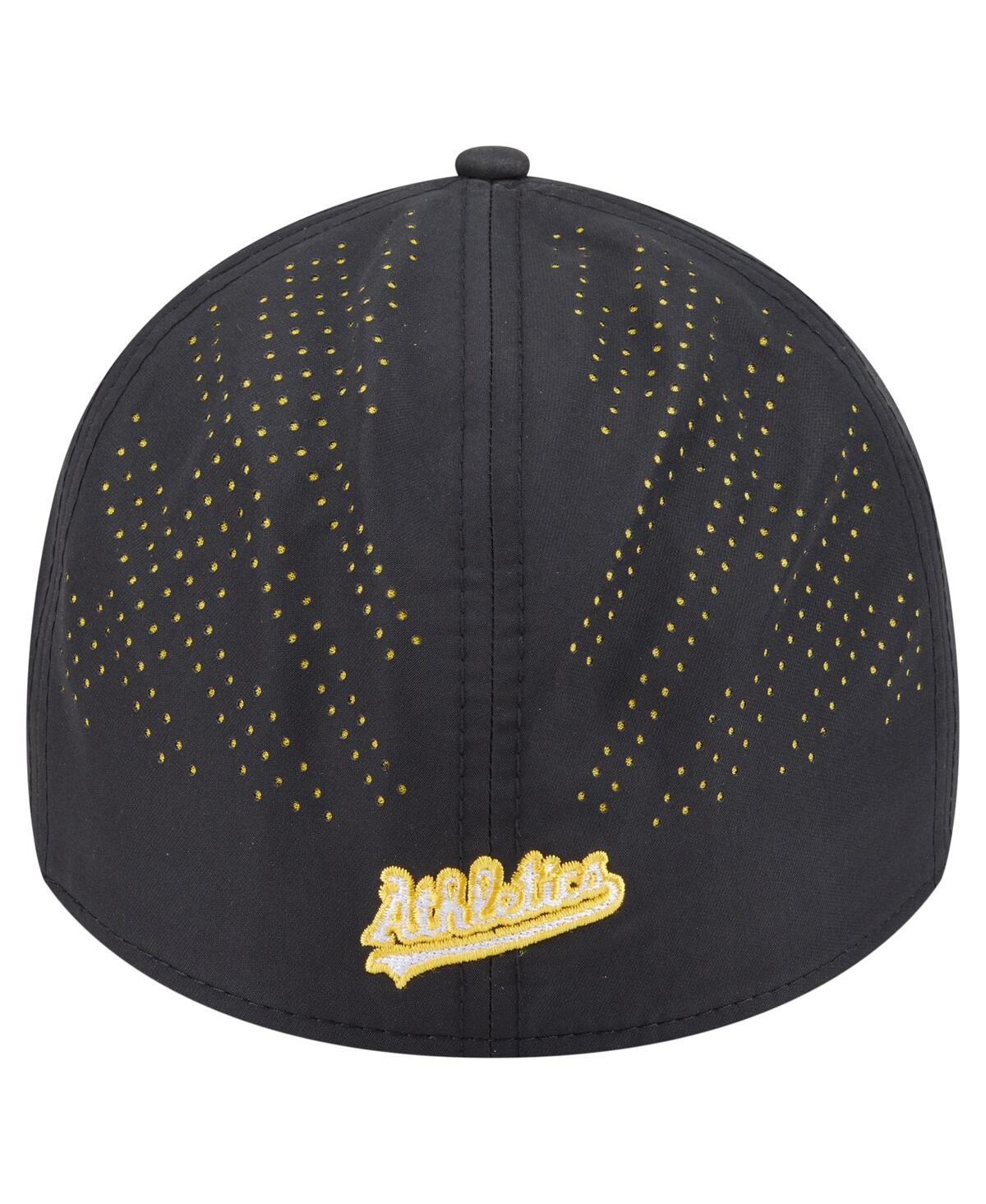 New Era Men's Black Athletics Night 39thirty Flex Hat In Black