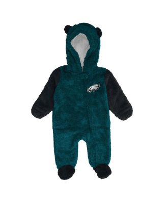 Baby Boys and Girls Midnight Green Philadelphia Eagles Stay Napping Fleece Bunting Full-Zip Sleeper