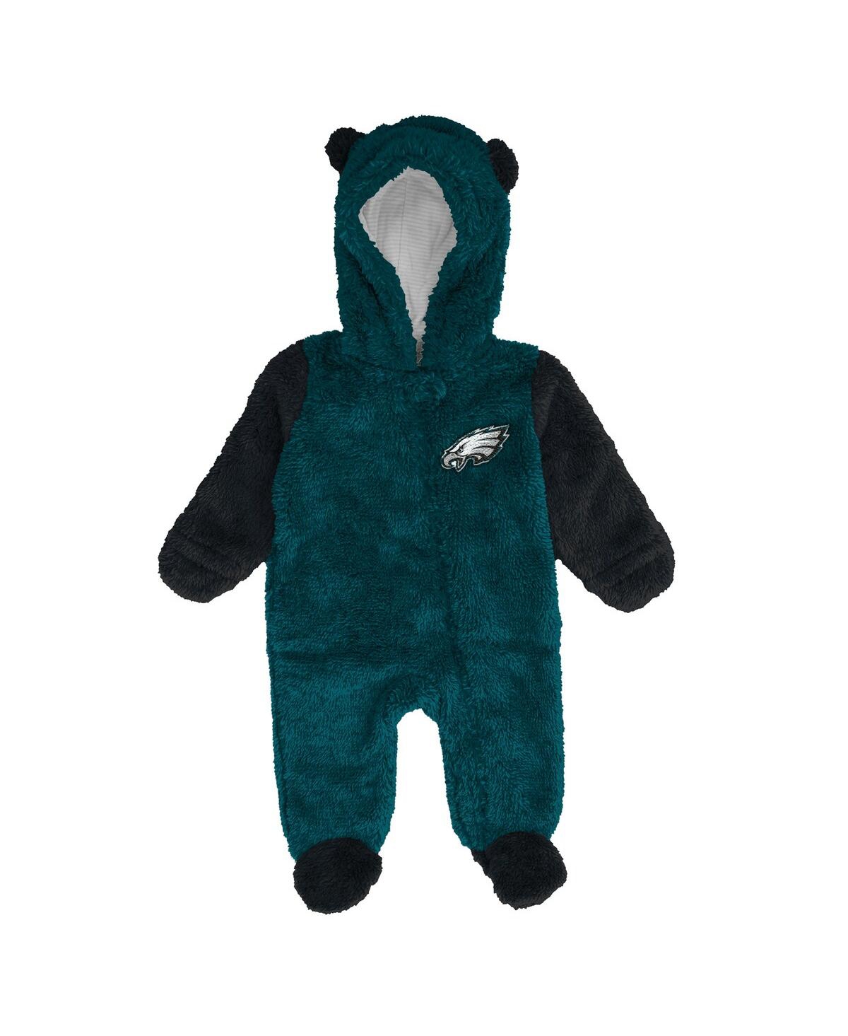 Outerstuff Baby Boys And Girls Midnight Green Philadelphia Eagles Stay Napping Fleece Bunting Full-zip Sleeper In Green