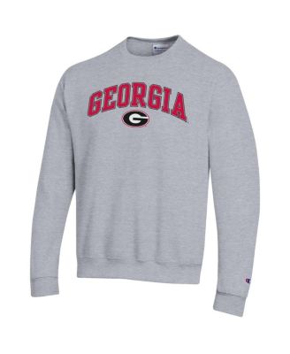Men's Heather Gray Georgia Bulldogs Arch Over Logo Pullover Sweatshirt