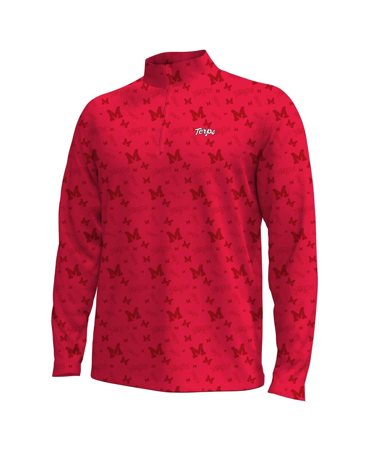 Under Armour Men's Red Maryland Terrapins Gameday Armourfuse Half-zip Jacket In Red