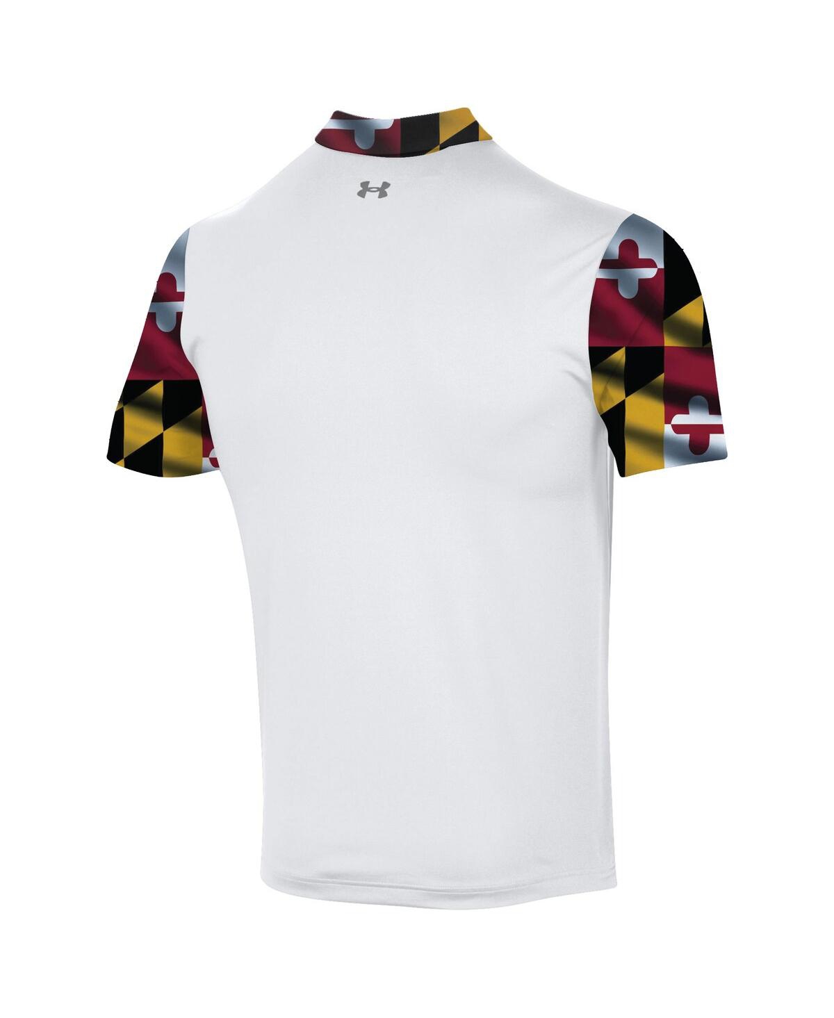 Under Armour White Maryland Terrapins Gameday Armourfuse Polo In White