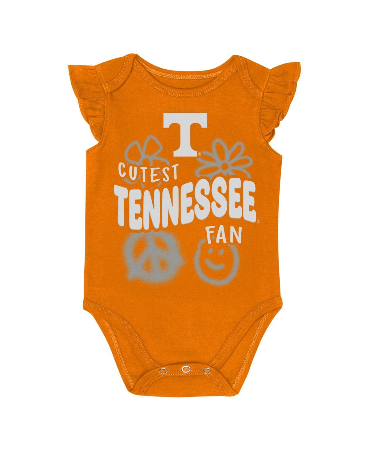 Outerstuff Baby Boys And Girls Tennessee Orange/white Tennessee Volunteers Little Sunshine 2-piece Bodysuit Set In Multi