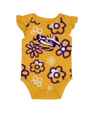 Baby Boys and Girls Purple/Gold LSU Tigers Little Sunshine 2-Piece Bodysuit Set