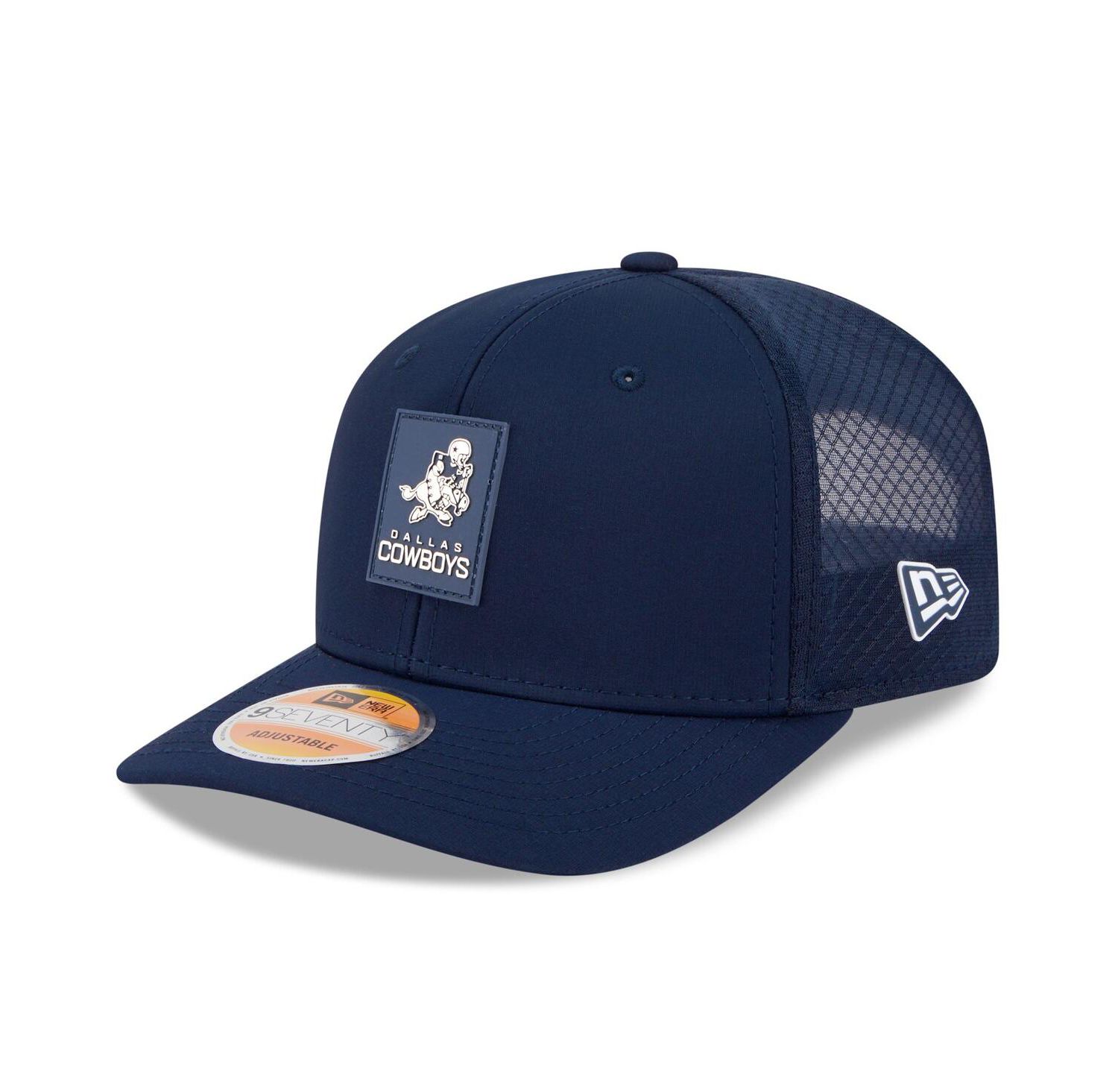 Men's Navy Dallas Cowboys 2025 Sideline Throwback 9SEVENTY Trucker Adjustable Hat