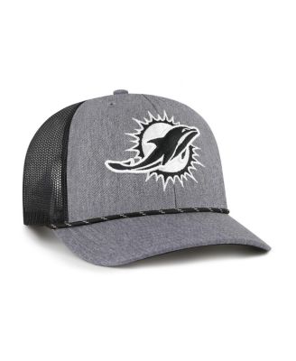 Men's Heather Charcoal Miami Dolphins Carbon Rope Trucker Adjustable Hat